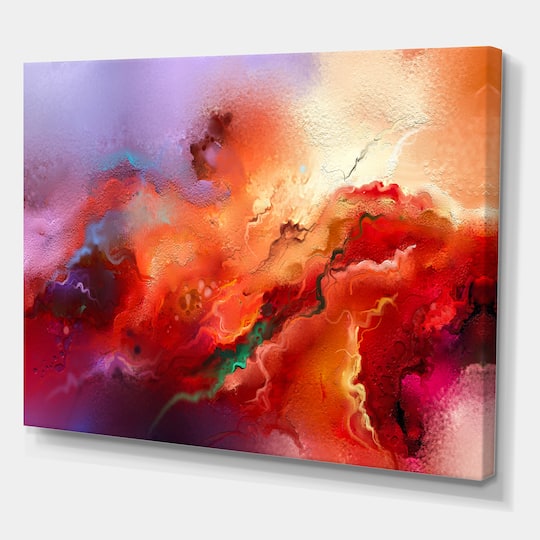 Designart - Clouds Of Red Purple And Red - Modern & Contemporary Canvas Wall Art Print